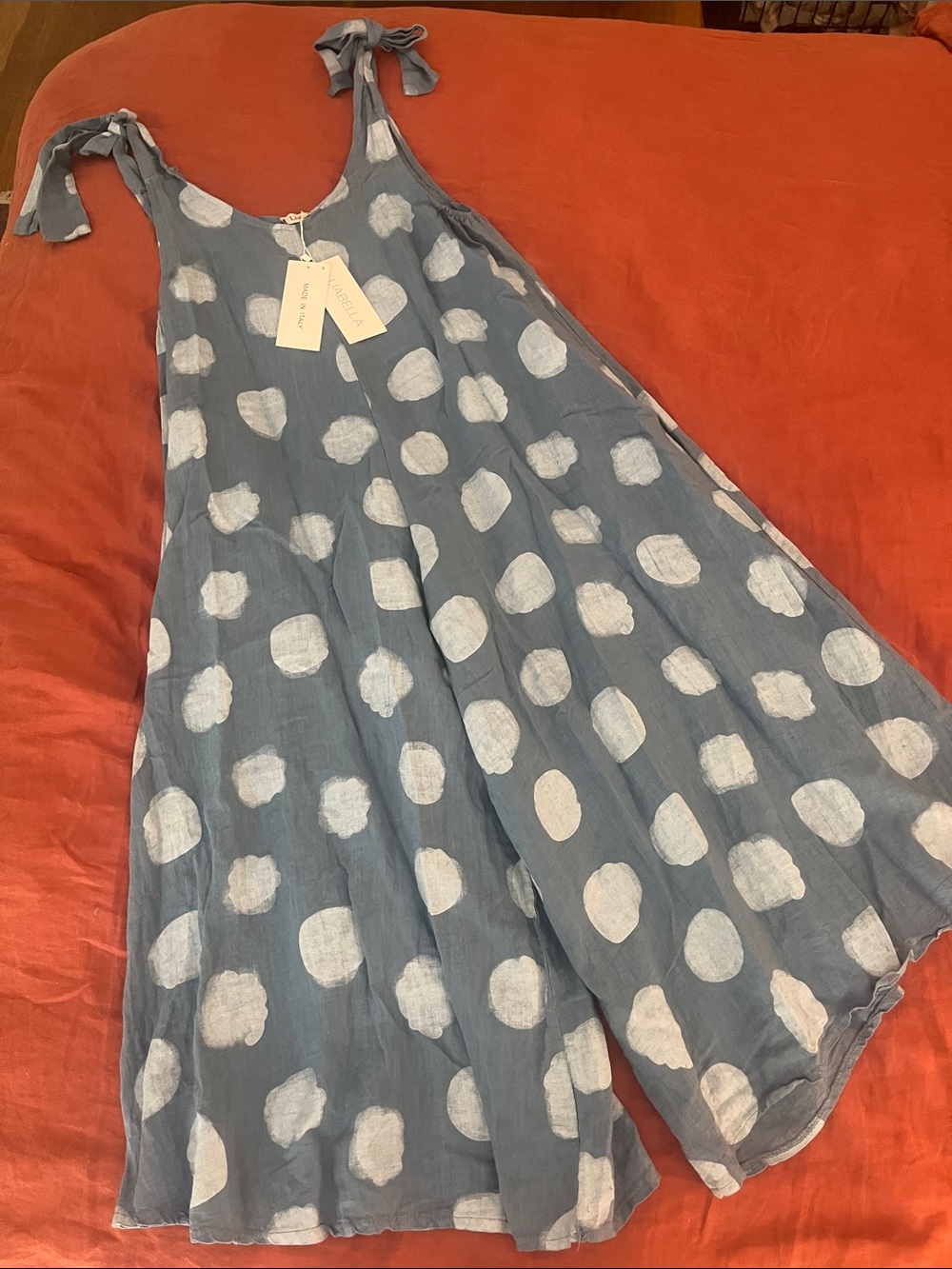 Italian Linen polka dot jumpsuit